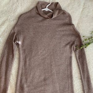 Blush/Tan mock neck tunic sweater